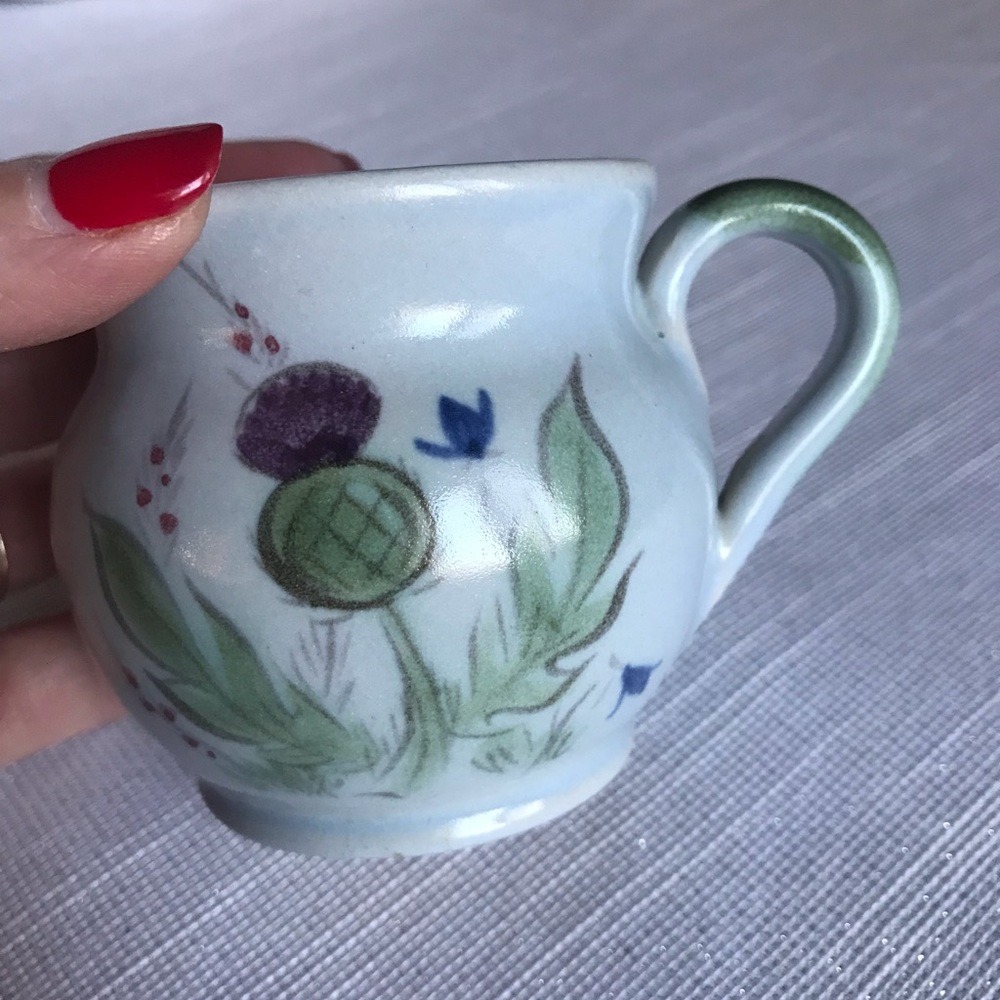 Vintage Buchan Stoneware Pottery Portobello Scotland Thistle Cup